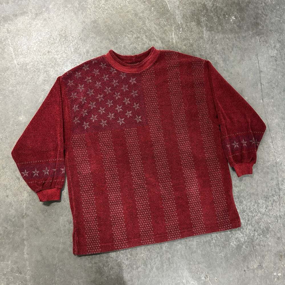 Artisans Screen Printing & Embroidery Red USA American Flag Pullover